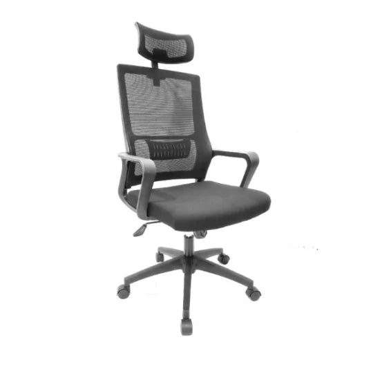 Ergonomic Mesh Office Chair with Headrest (Black)