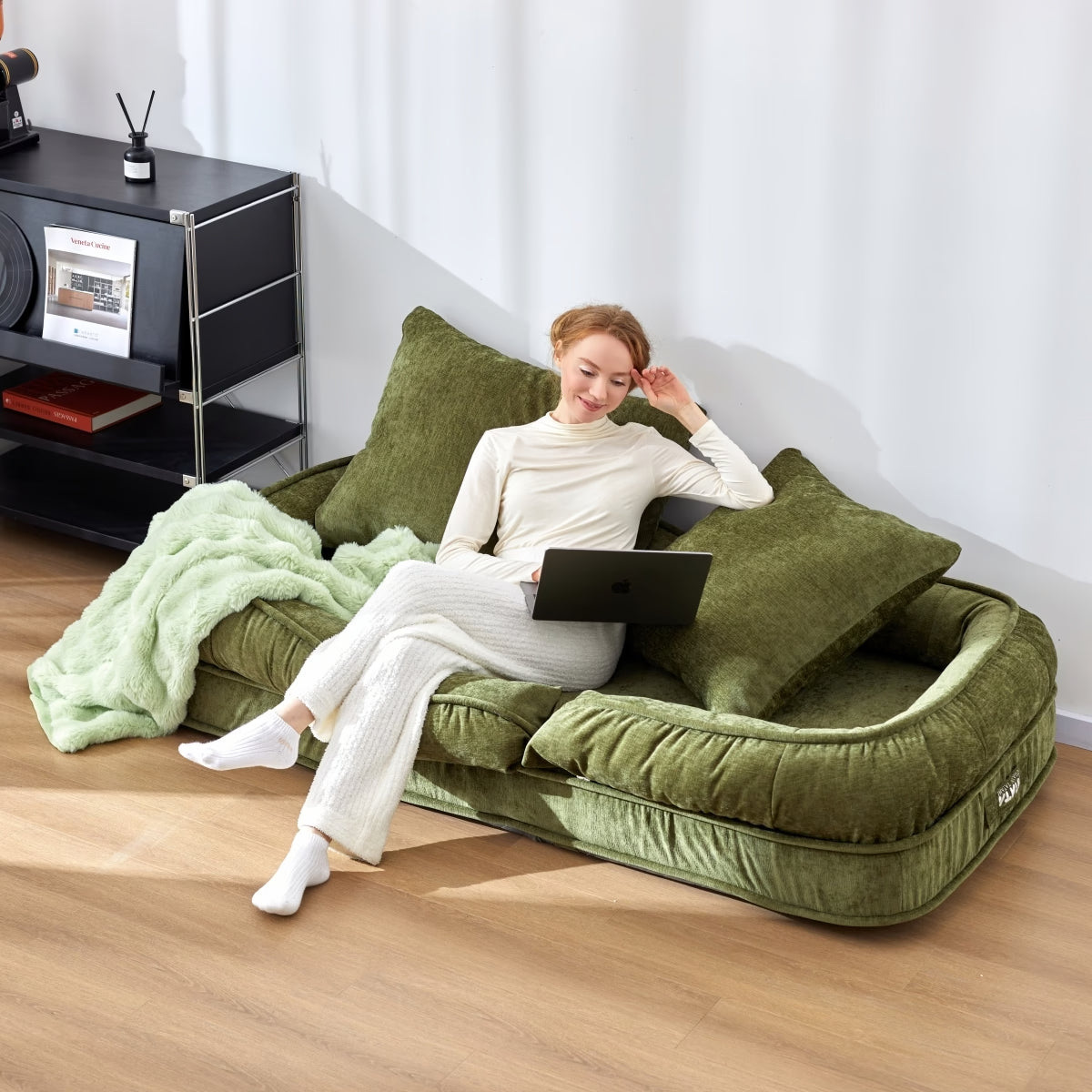 Nestora™️ 3-In-1 Folding Sofa Bed Versatile Couch Green