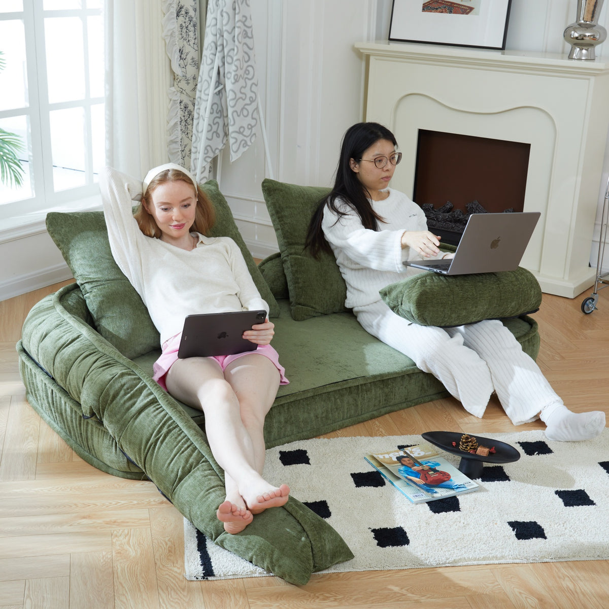 Nestora™️ 3-In-1 Folding Sofa Bed Versatile Couch Black