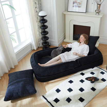 Nestora™️ 3-In-1 Folding Sofa Bed Versatile Couch Black